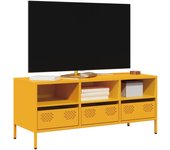 Vidaxl mueble para tv acero laminado en frío amarillo 101,5x39x43,5 cm