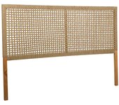 Cabezal de la cama de madera y cuerda trenzada marrón 160x3x110