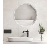 Espejo de pared para cuarto de baño, película a prueba de explosiones, tornillos de expansión y ganchos de suspensión, espejo de maquillaje redondo