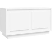 Mueble de tv madera contrachapada blanco 80x35x45 cm v4347 unico / blanco