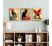 Lote de 3 carteles vintage (impresiones en papel, 40x30 cm, sin marco): carteles vintage iii