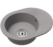 Fregadero cocina gris 37,5x37,5cm, fregadero granito 1 seno + sifón