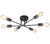 B.k.licht lampadario vintage, plafoniera con bracci ruotabili, attacco per lampadine e27 non incluse, lampada da soffitto moderna per salotto o sala d