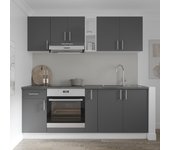 Set cocina haaus karo v11, antracita/blanco, encimera thermo 28 mm, l 200 cm