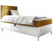Cama continental baltimore 171, continental, individuales, amarillo, 80x200, tapiz, cuero ecológico, somieres, 82x208x115cm