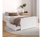 Estructura cama cajones madera maciza de pino blanco 90x200 cm