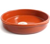 Tradineur - cazuela redonda de barro - apta para vitro y horno - ideal para guisos y asados caseros  ø 40 cm - modelo aleatorio