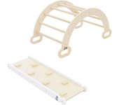 Joyz arco de escalada niños y bebes balancín de madera natural trepa montesorri