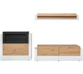 Conjunto de muebles para sala de estar - spirite. composición mural con una chimenea de bioetanol.