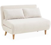 Sofá cama en borreguito de 2 plazas, guesta borreguito, borreguito blanco, 120x89x80 cm