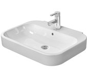 Lavabo duravit happy d.2 65cm con rebosadero, con bancada de grifo, 1 agujero de grifo, 23166500001, color: blanco