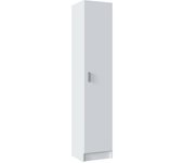 Armario multiusos 1 puerta alexander, mueble auxiliar, zapatero con baldas, zapatero vertical, 37x37h180 cm, blanco