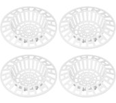 Juego de 4 coladores de fregadero de plástico para cocina y baño - blanco