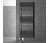 Radiador de baño sahara 750 x 1800 mm antracita recto con elemento calefactor 900w