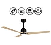 Ventilador de techo con luz silencioso dc con mando anne negro 127 cm invierno-verano