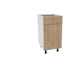 Karo haaus armario bajo, 1 cajón, 1 puerta, madera natural/blanco, 40 x 50 x 80 cm
