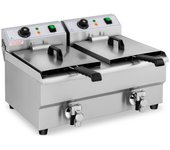 Freidora eléctrica profesional para restaurante 2 grifos de desagüe de 10 litros 14_0001786