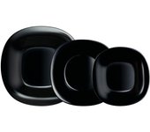 Vajilla vidrio luminarc carine 12 piezas - 4 personas - negro