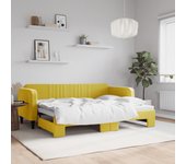 Vidaxl sofá cama nido terciopelo amarillo 80x200 cm