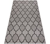 Alfombra de cuerda sisal floorlux 20607 espaldera marroquí plateado / negro 80x150 cm