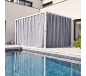 Hespéride - kit de cortinas y rieles para cenador zalya blanco pizarra