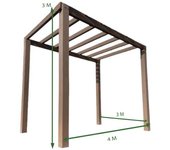 Pérgola cabanas-s oakio de fibra de vidrio / composite 3x4 m