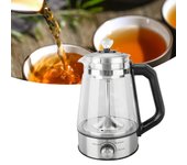 Hervidor de agua eléctrico automático de vidrio con pulverizador de vapor, aislado, 1,2 l