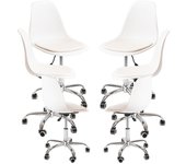 Pack 6 sillas dami office - blanco