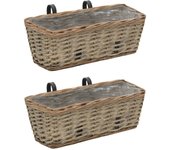 Jardinera de balcón con forro pe 40 cm 2 unidades v0761 40 x 16 x 13 cm / marrón