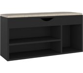 Banco para zapatos botas cómoda estante muebles de entrada almacenamiento y cojín 104 x 30 x 49 cm madera 02_0022956