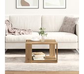 Vidaxl mesa de café roble artesanal 51,5x51,5x30 cm madera de ingeniería