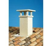 Sortie de toit poujoulat tradinov carrée tcp crépi ocre conduit inox galva ø230 mm-ardoises ou tuiles plates-85 à 100 %