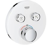 Grohe smartcontrol partie de finition pour robinet de douche encastrable thermostatique avec inverseur 2 voies rond blanc