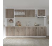 Set de cocina haaus karo v26, roble sonoma oscuro/blanco, encimera thermo 28 mm, l 300