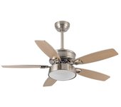 Ventilador de techo braw led motor dc 3000-4000-6000k - níquel/haya - níquel/plata