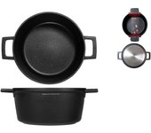Cacerola h&h essential borghese con dos asas, 24 cm, color negro