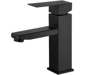 Grifo monomando para lavabo de acero inoxidable negro - monomando de agua fría y caliente - grifo de baño con manguera flexible