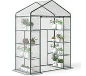 Invernadero de jardín outsunny tubo de acero, pvc verde 143x73x195cm 01-0482