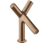 Hansgrohe axor starck mezclador de lavabo de 2 manijas 80 con juego de desagüe, 10030310, color: brushed red gold