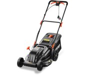Fuxtec cortacésped eléctrico fx-rme43, cortacésped eléctrico con 44 cm de anchura de corte, recogedor de 45 litros, altura de corte