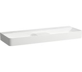 Laufen val lavabo doble, sin agujero para grifo, sin rebosadero, 1200x420mm, centro semiseco, h8142827571421, color: blanco mate