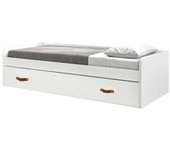 Cama + elevable aglomerado blanco con somier y colchones 90/90 cm