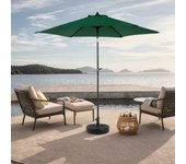 Sombrilla rectangular grande de 45,7 m con doble cara y manivela (verde oscuro)