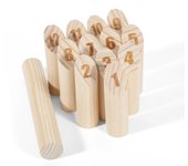 Juego de lanzamiento similar al kubb, finlandés, madera, para jóvenes y mayores, números