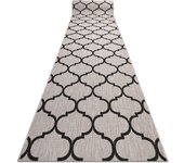 Alfombra de pasillo sizal floorlux modelo 20608 espaldera marroquí plateado / negro 70 cm 70x270 cm