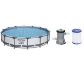 Piscina redonda sobre suelo steel pro max