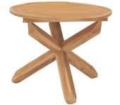Mesa de comedor de jardín madera maciza de teca ø90x75 cm