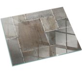 Placa de cristal para chimenea, zócalo protector de chimenea, diseño moderno | 80x60 | rectángulo | patrón de chapa perforada
