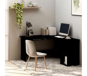 Escritorio forma de l madera contrachapada negro 120x140x75 cm