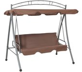 Vidaxl banco columpio convertible de exterior con dosel color café